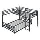 preview thumbnail 14 of 12, Metal Twin over Full Size Bed Frame, L-shaped Bunk Bed with Full Length Guardrail and Ladder for Children, Boys and Girls