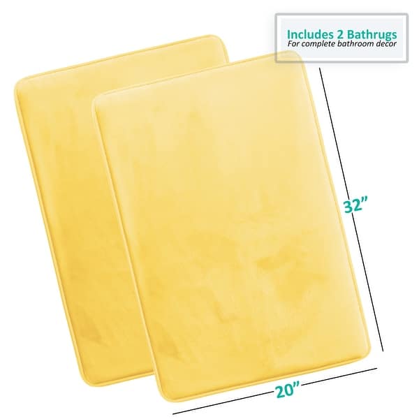 dimension image slide 33 of 58, Clara Clark Ultra Soft Plush Bathroom Rug - Non-Slip, Velvet, Memory Foam Bath Mat - Set of 2