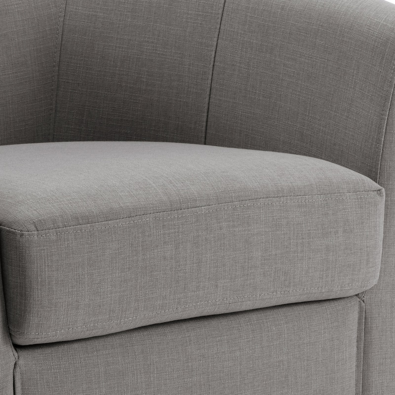 Anna Upholstered Swivel Barrel Accent Chair