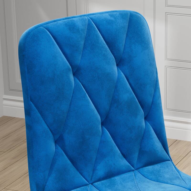Modern Kitchen Dining Room Chairs Set of 4, Velvet Dining Chair, Upholstered Cushion Seat and Sturdy Metal Legs