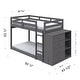 preview thumbnail 7 of 7, Twin over Twin Solid Wood Bunk Bed with Cabinet & Fence