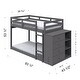 preview thumbnail 7 of 7, Twin over Twin Solid Wood Bunk Bed with Ladder, Cabinet, and Fence