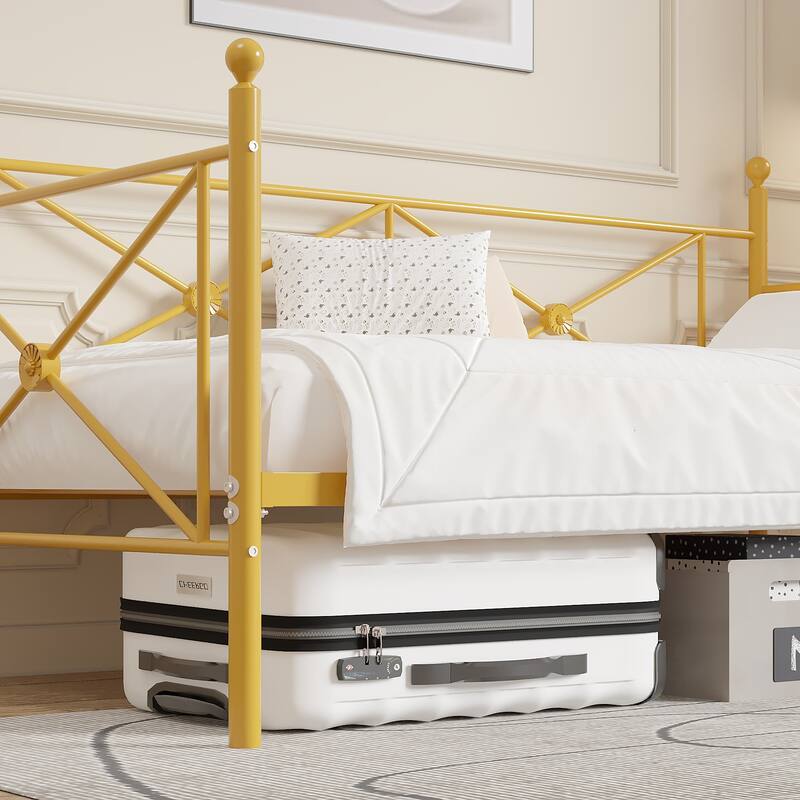 VECELO Twin Daybed with Headboard Sofa Bed Platform Mattress Foundation for Living Room Guest Room Easy Assembly