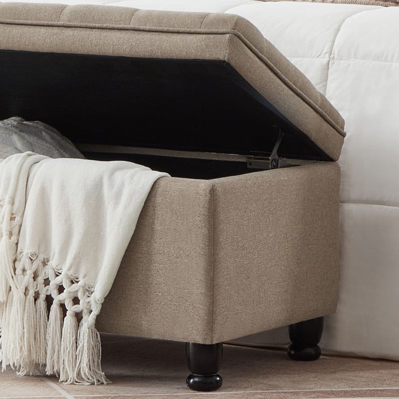 Storage Bench with Spindle Wooden Legs