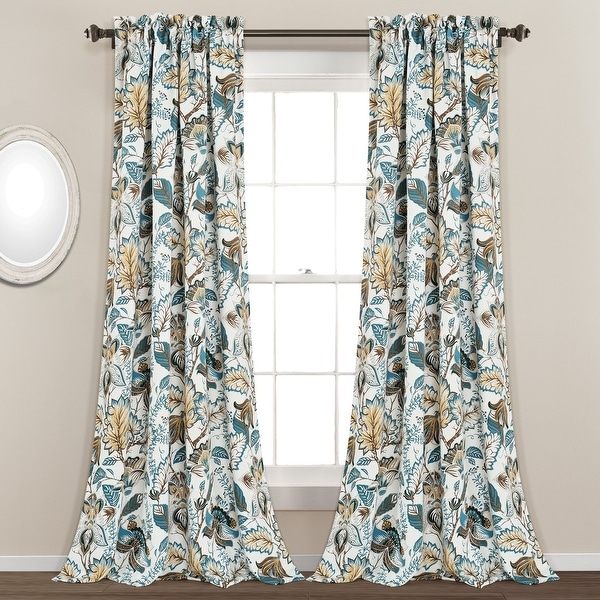 Lush Decor Cynthia Jacobean Room-darkening Curtain Panel Pair. Opens flyout.