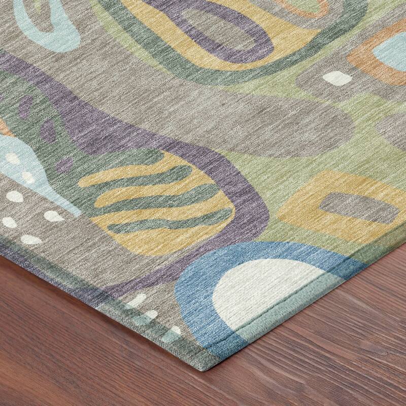 Machine Washable Indoor/ Outdoor Modern Picasy Chantille Rug