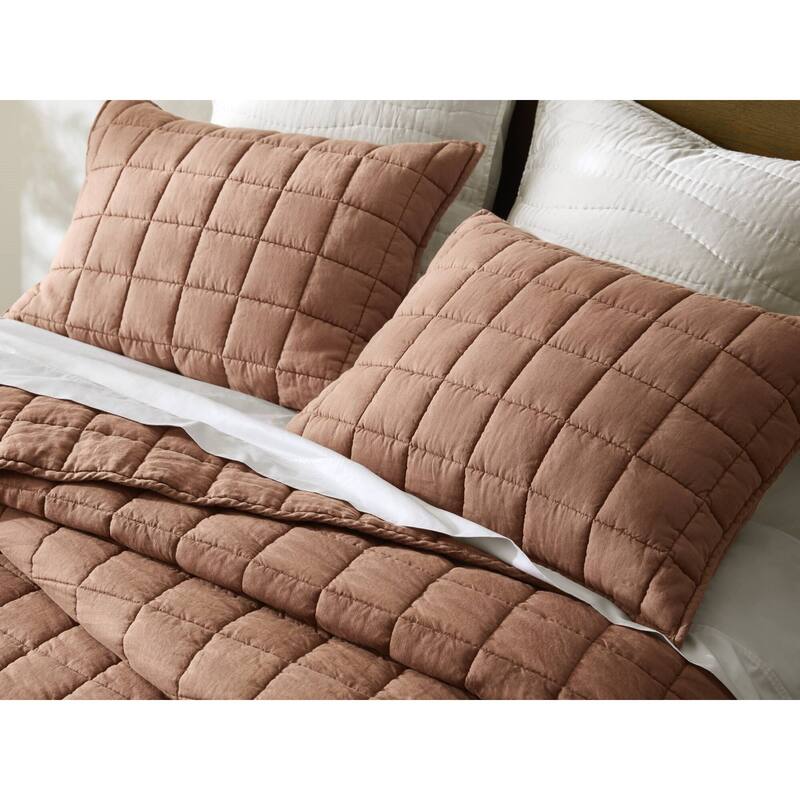 Harbor House French Flax Linen Garment Washed Quilt Set