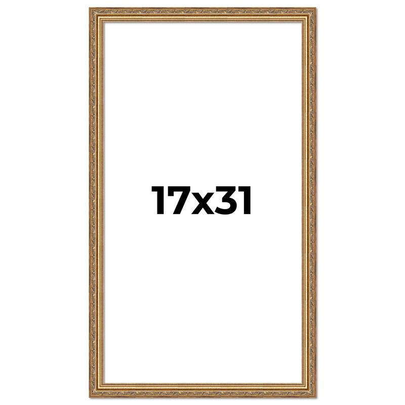 17x31 Frame Red Solid Wood Picture Frame Width 1.75 Inches | Interior Frame Depth 1 13/16 Inches
