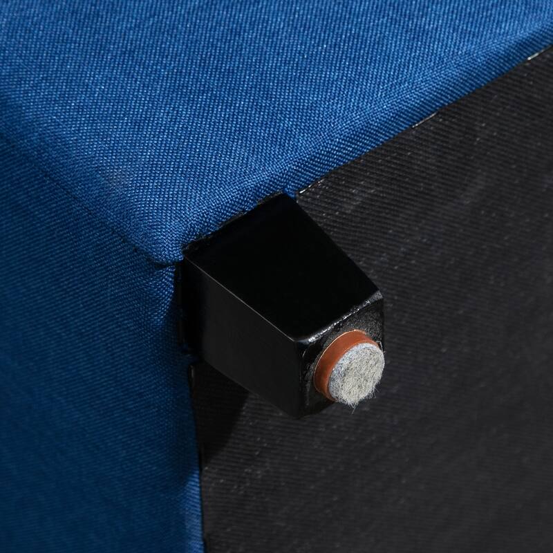 HOMCOM Tufted Ottoman Linen-Touch Fabric Upholstered Footrest Stool with Anti-Slip Pads