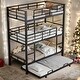 preview thumbnail 14 of 22, Modern Twin Size Metal Triple Bunk Bed With Twin Size Trundle,Sturdy Structure For Bedroom