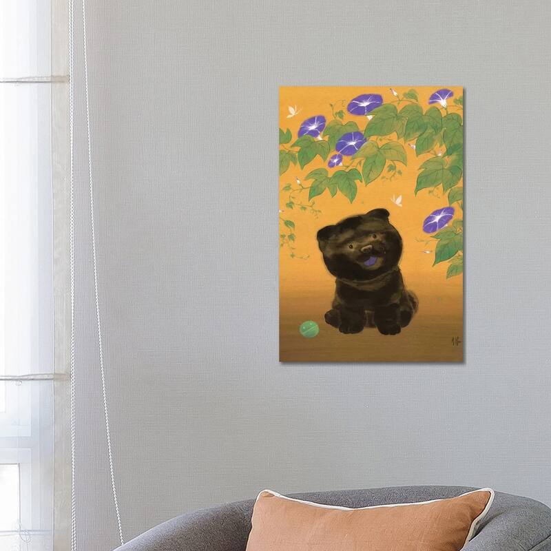 iCanvas "Chow and Morning Glories" by Martin Hsu Canvas Print - 26x18x1.5