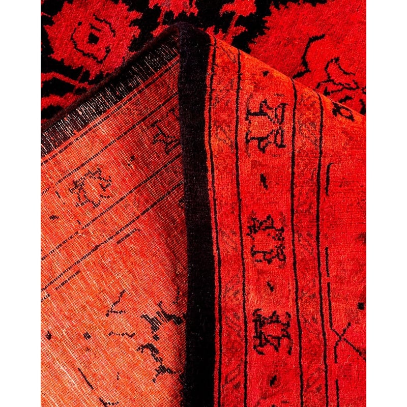 Overton Hand Knotted Wool Vintage Inspired Modern Contemporary Overdyed Red Area Rug - 8' 1" x 10' 4"