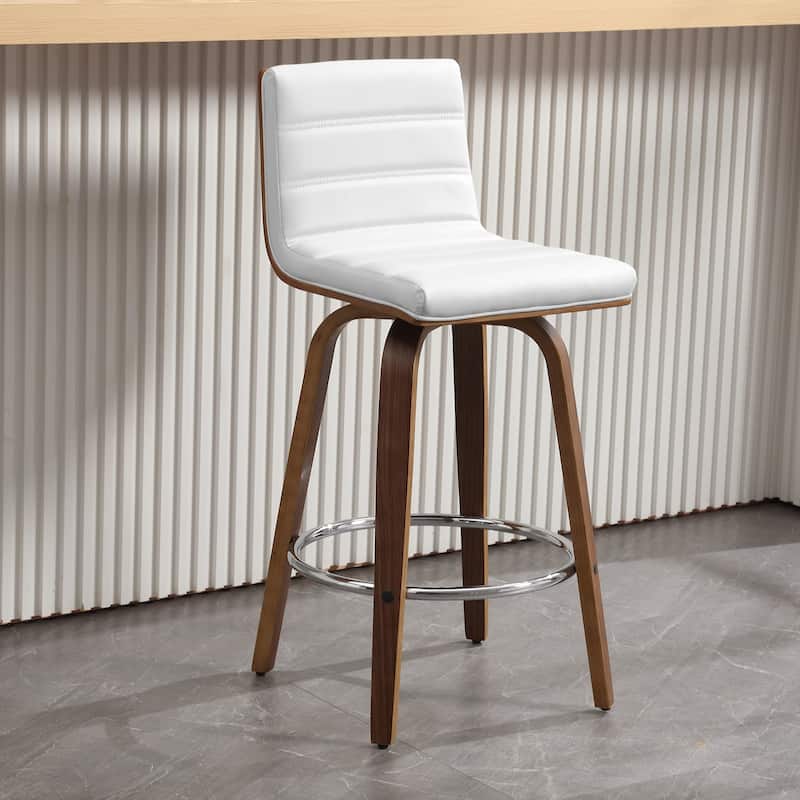 26"/29" Faux Leather Swivel Bar/Counter Stools, Set of 2/3 - Single - White - Counter Height