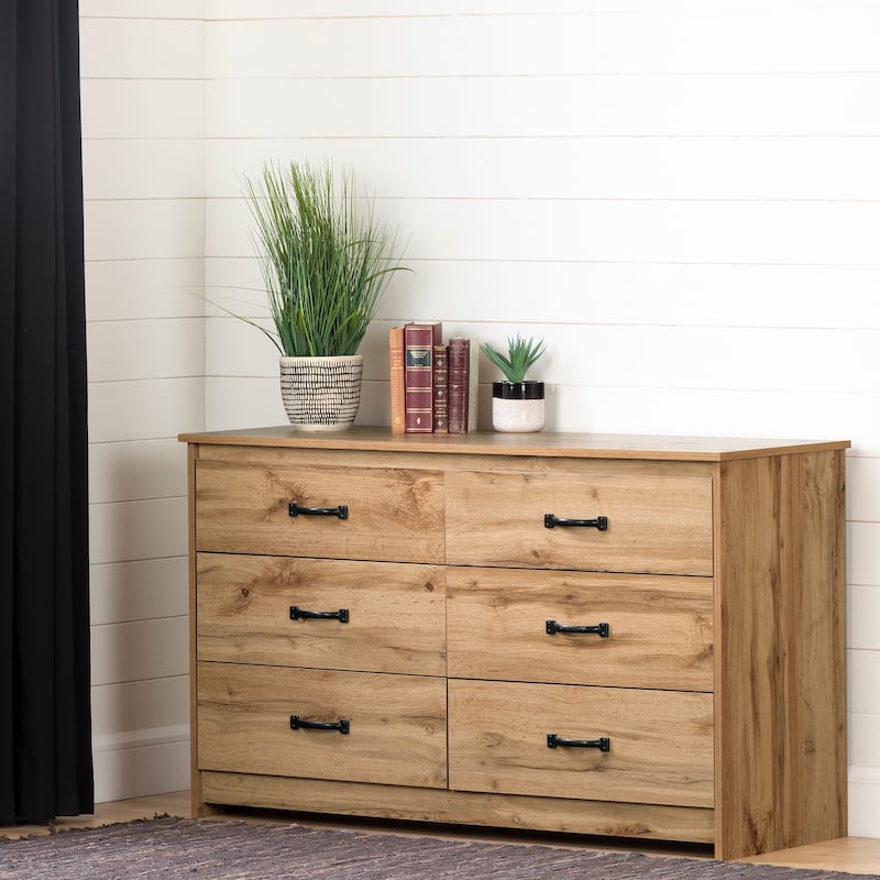 South Shore Tassio 6-Drawer Double Dresser - Nordik Oak