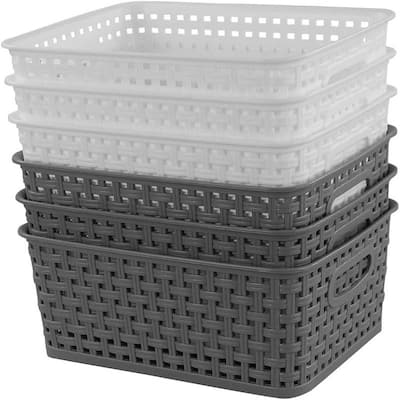 6-Pack Plastic Storage Baskets/Bins