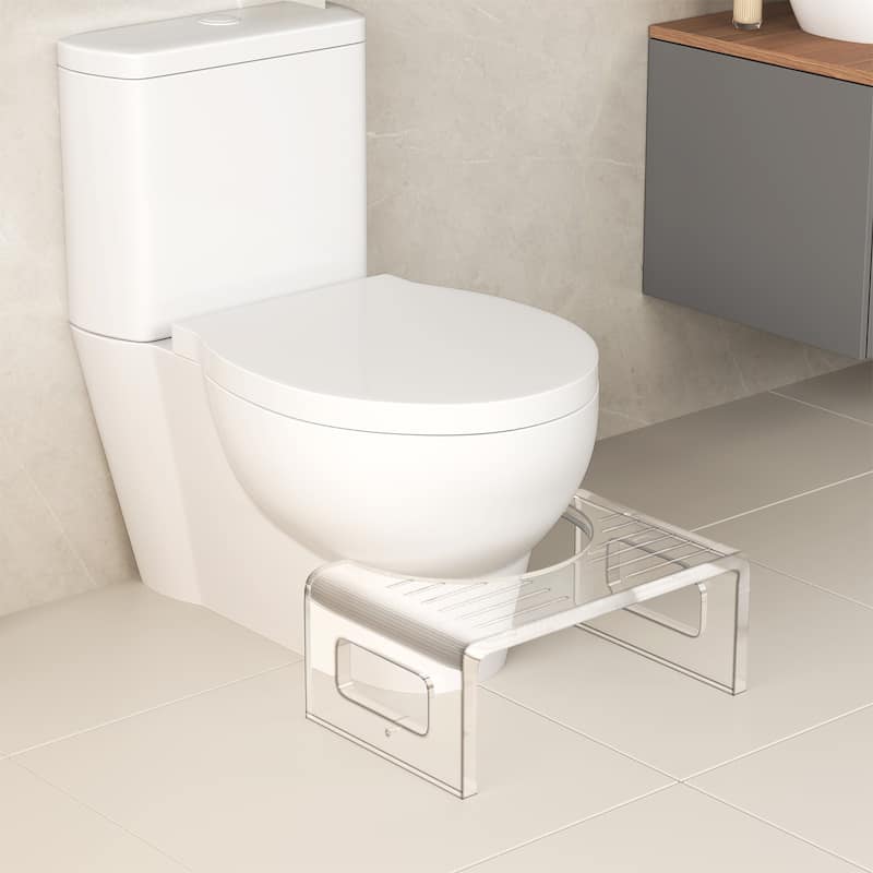 7'' Acrylic Non-Slip Squatting Toilet Stool - Transparent