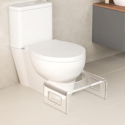 7'' Acrylic Non-Slip Squatting Toilet Stool - Transparent
