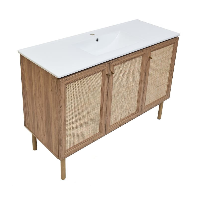 Classe 48" Bathroom Vanity in Oak - Oak Finish - Oak - Single Vanities