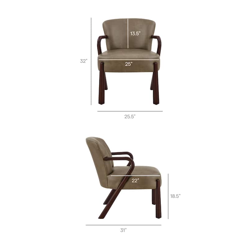 Arden Faux Leather Upholstered Accent Armchair