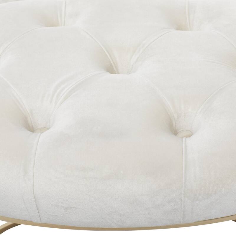 White, Black or Gray Velvet Tufted Home Bench with Gold Metal Legs