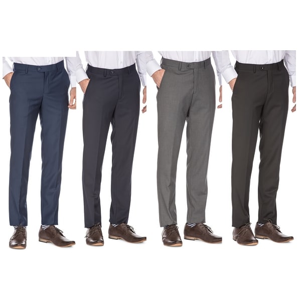 Porto Filo Men's Slim Fit Dress Pants (Black, Navy, Indigo, Charcoal, Gray). Opens flyout.
