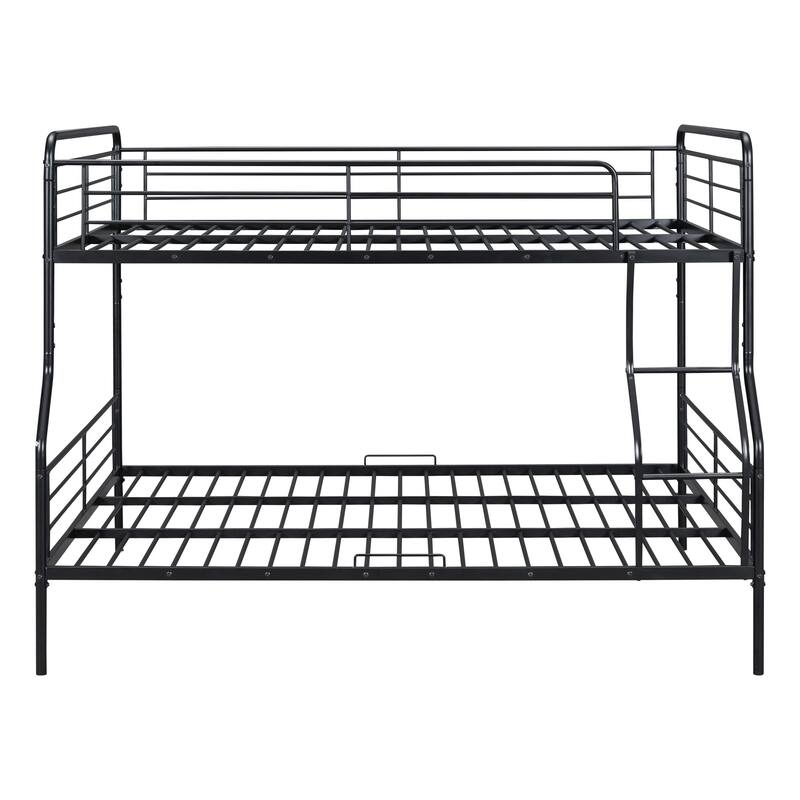 HomeRoots Black Full XL Over Queen Contemporary Metal Bunk Bed