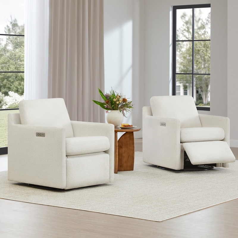 Spruce & Spring Nora Power Swivel Accent Chair Wall Hugger with