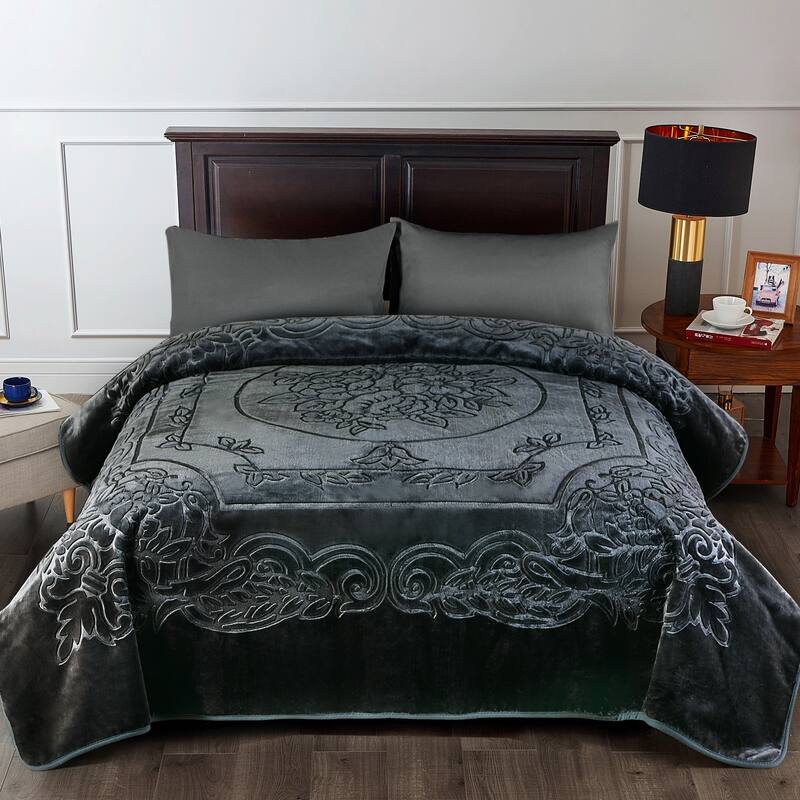 Luxury Embossed Floral Fleece Blanket