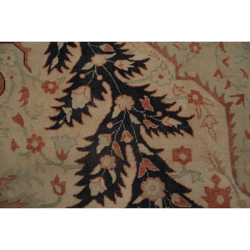 Hand Knotted Oriental 100% Wool Carpet Traditional Floral Beige & Ivories Ziegler Area Rug - 19' 2'' X 9' 7''