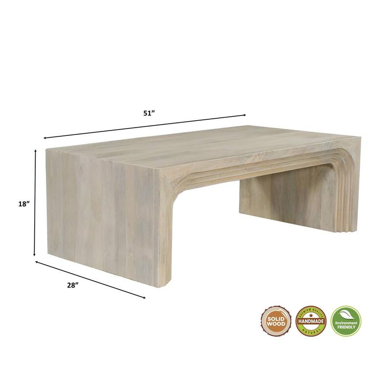 Ava 2-piece Carved Solid Wood Living Room Table Set