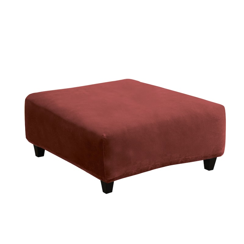 SureFit Stretch Pique Square Ottoman Slipcover
