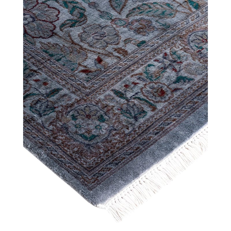 Fine Vibrance One-of-a-Kind Hand-Knotted Runner Rug - Gray, 2' 7" x 12' 8" - 2' 7" x 12' 8"