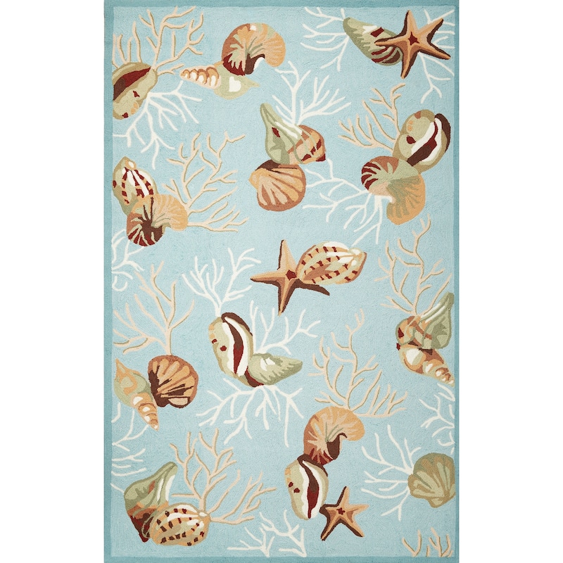 Domani Mohana Coral Sea Hand-hooked Area Rug - 5' x 7'6" - Seafoam