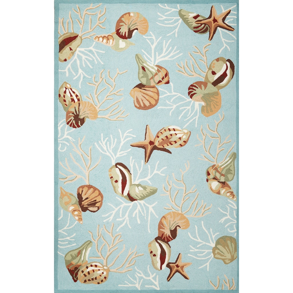 Domani Mohana Coral Sea Hand-hooked Area Rug