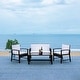 preview thumbnail 5 of 42, SAFAVIEH Outdoor Living Krissy 4-Piece Patio Set Black/White Cushion