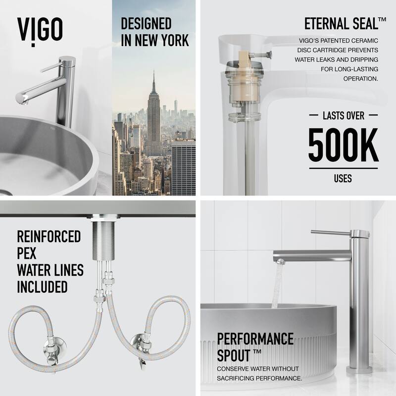 VIGO Jewel 11" H Single Handle Single Hole Vessel Bathroom Faucet