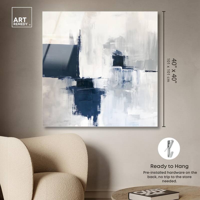 Porcelain Blue on White I Acrylic by Art Remedy, Ready to Hang