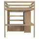 preview thumbnail 8 of 15, Wood Full Size Loft Bed with Built-in Wardrobe, Desk and Drawers, Natural