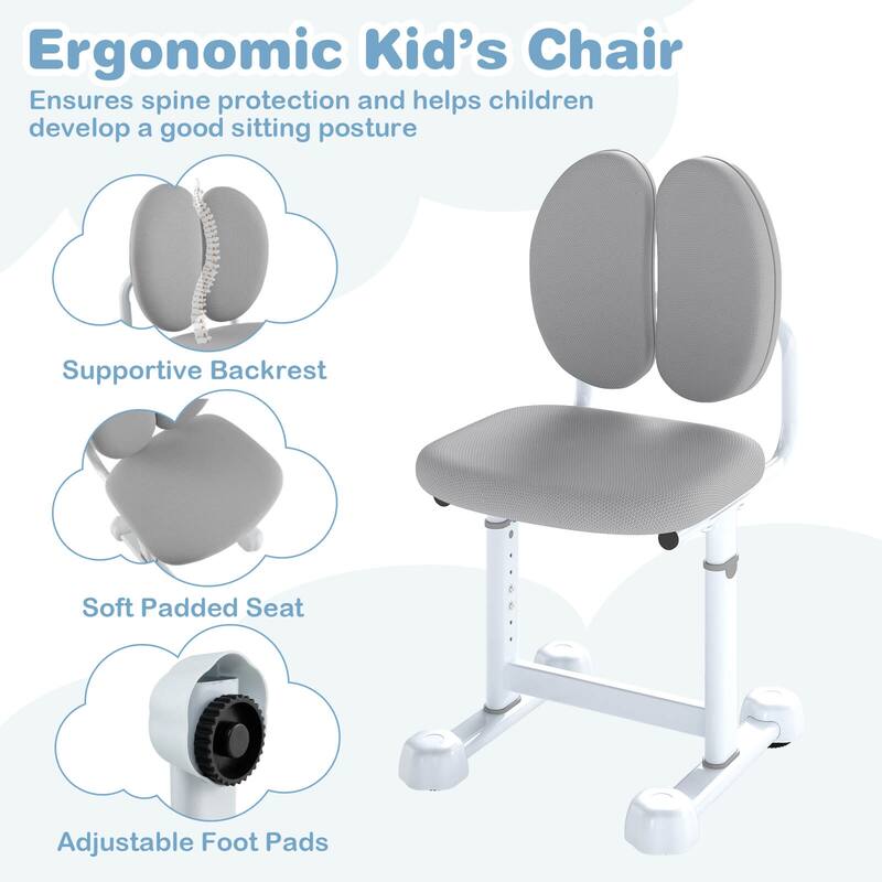 Costway Kid’s Study Desk & Chair Set with Tilt Desktop, Pen Holder & - See Details