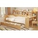 preview thumbnail 12 of 11, Twin Wooden Daybed with Storage Shelves, Multi-functional Bed with Two Storage Drawers and Study Desk