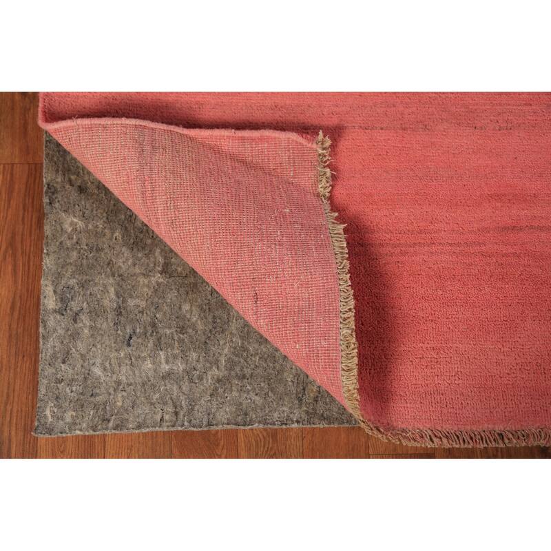 Pink Gabbeh Modern Area Rug Hand-Knotted Wool Carpet - 6'3" x 9'10"