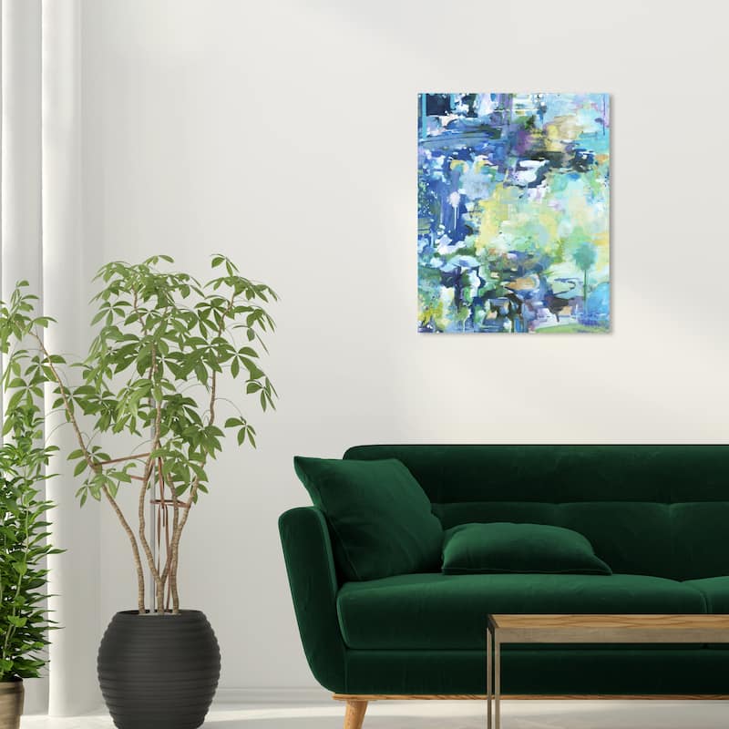 Wynwood Studio Abstract Evergreen Blue and Modern & Contemporary Wall Art Canvas Print - 24 x 20