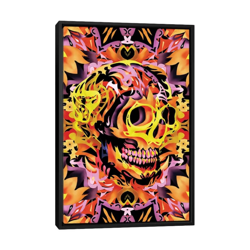 iCanvas "Skull V" by Ali Gulec Framed - Black - 48x32