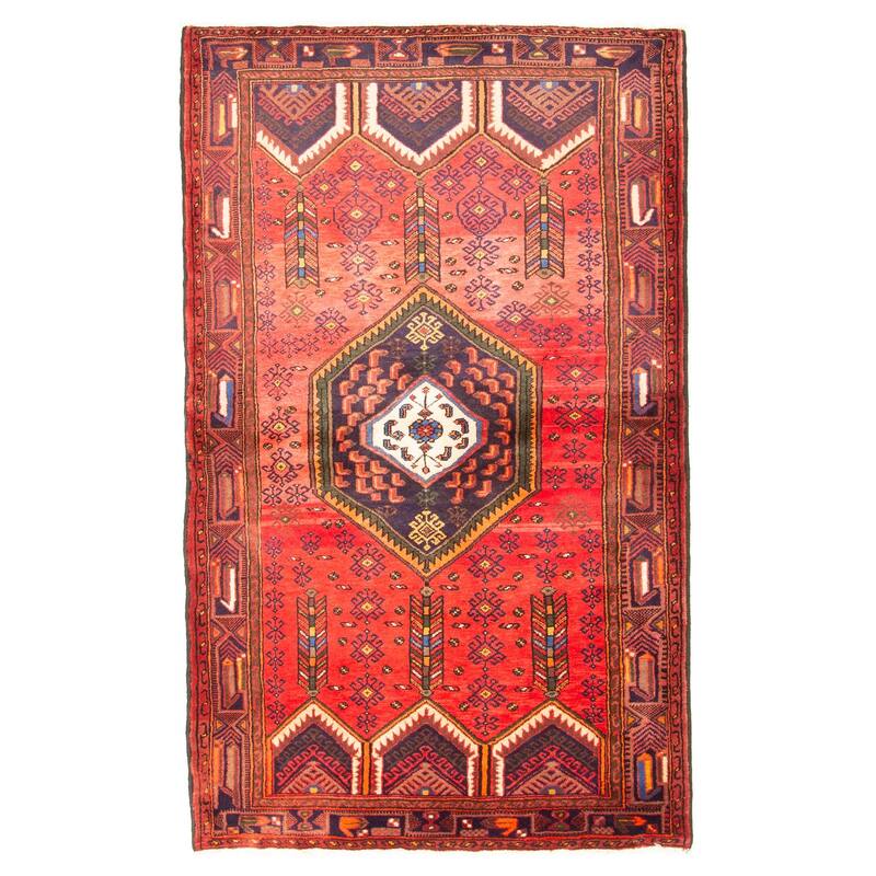 ECARPETGALLERY Hand-knotted Andelz Red Wool Rug - 4'8 x 7'5