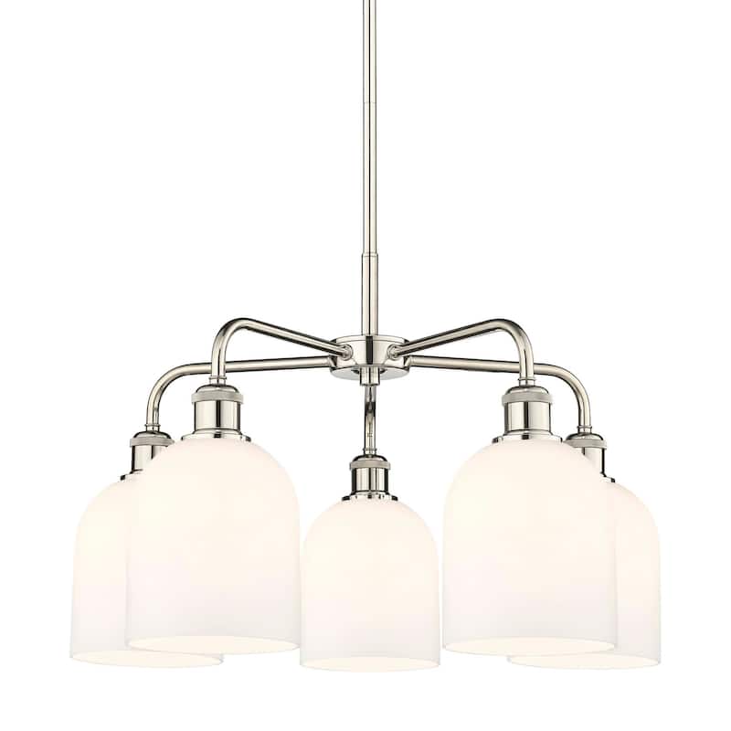 Innovations Lighting 516-5CR-15-24 Bella Chandelier Bella 5 Light 24" - Polished Nickel / Gloss White