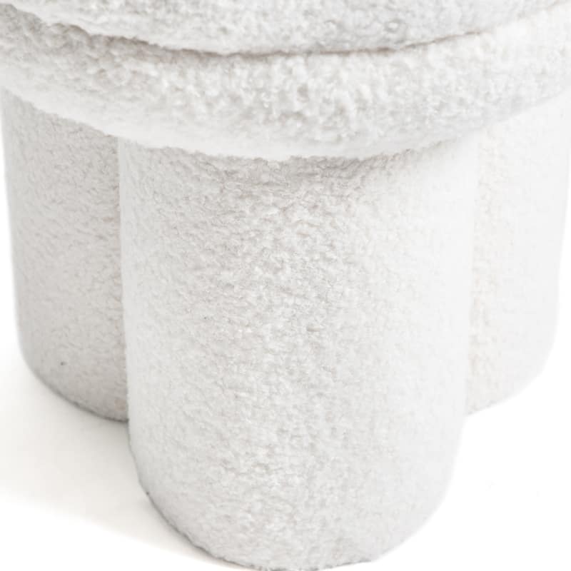 24/7 Shop At Home Modern Boucle Upholstered Ottoman with Tri-Pillar Pedestal