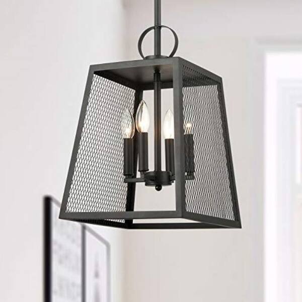 Shop 4 Light Industrial Hang Light Fixture With Matte Black Finish On Sale Overstock 30888659