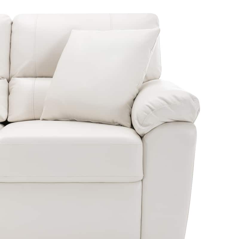 Morden Fort Upholstered Living Room Set, 2 Pieces, Faux Leather Chair, Sofa
