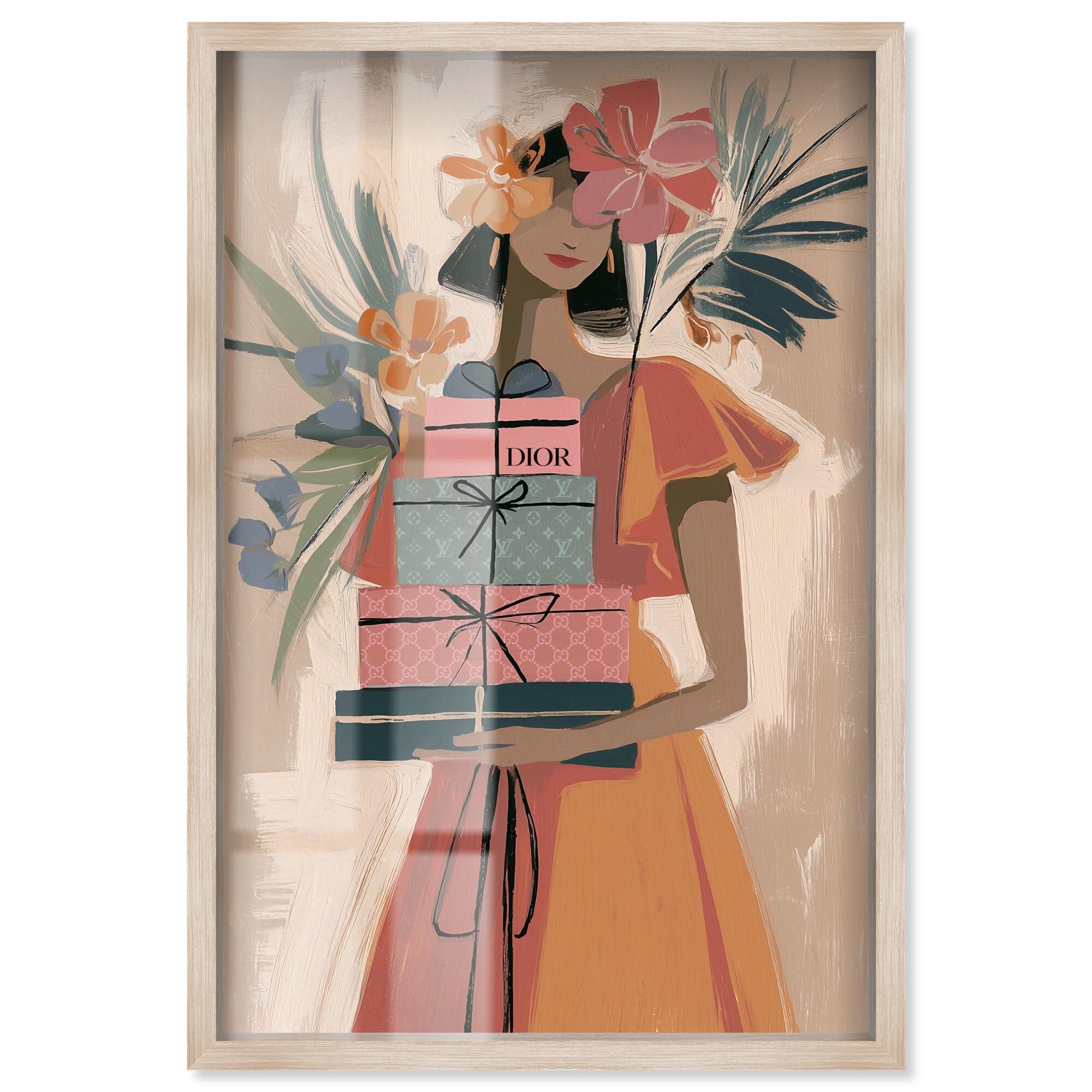 Gifts Among Floral Fashion Art Prints Shadowbox Print by Art Remedy