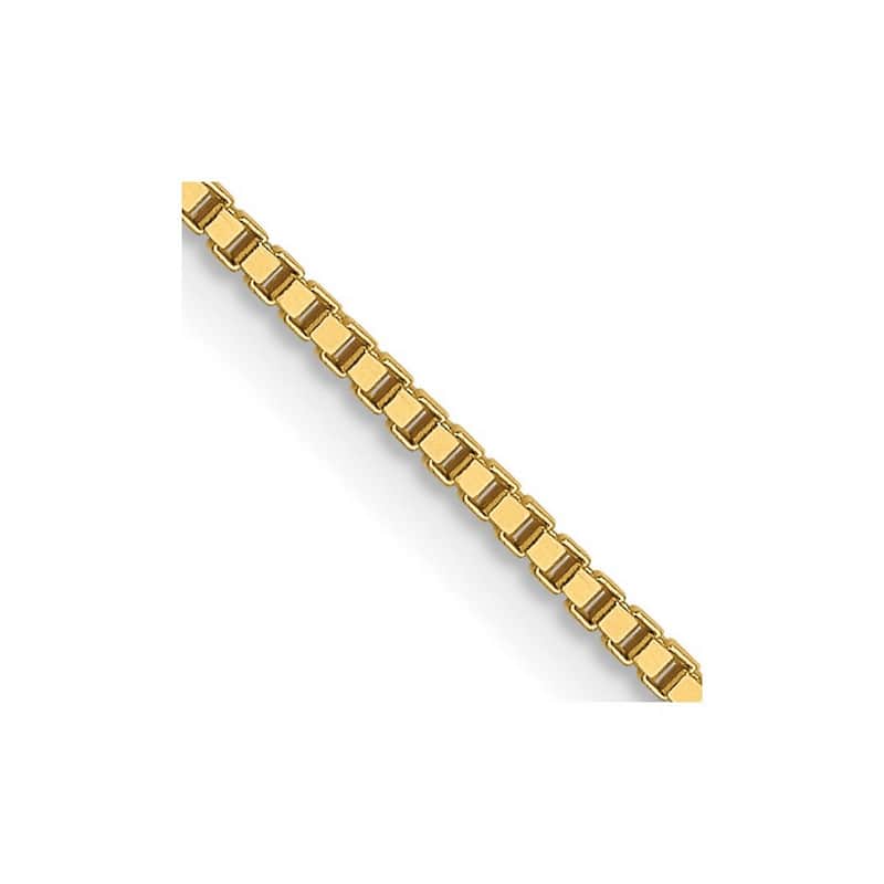 Curata Italian 14k Yellow Gold 0.9mm Box Chain Necklace (Lobster) Options: 16 18